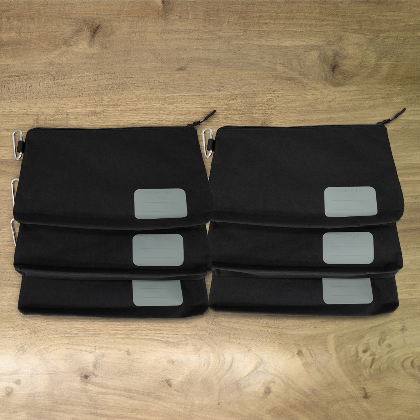 Coreflex 6pack premium Tool Pouch Zipper Bag, Multipurpose Storage pouch, All Black Color