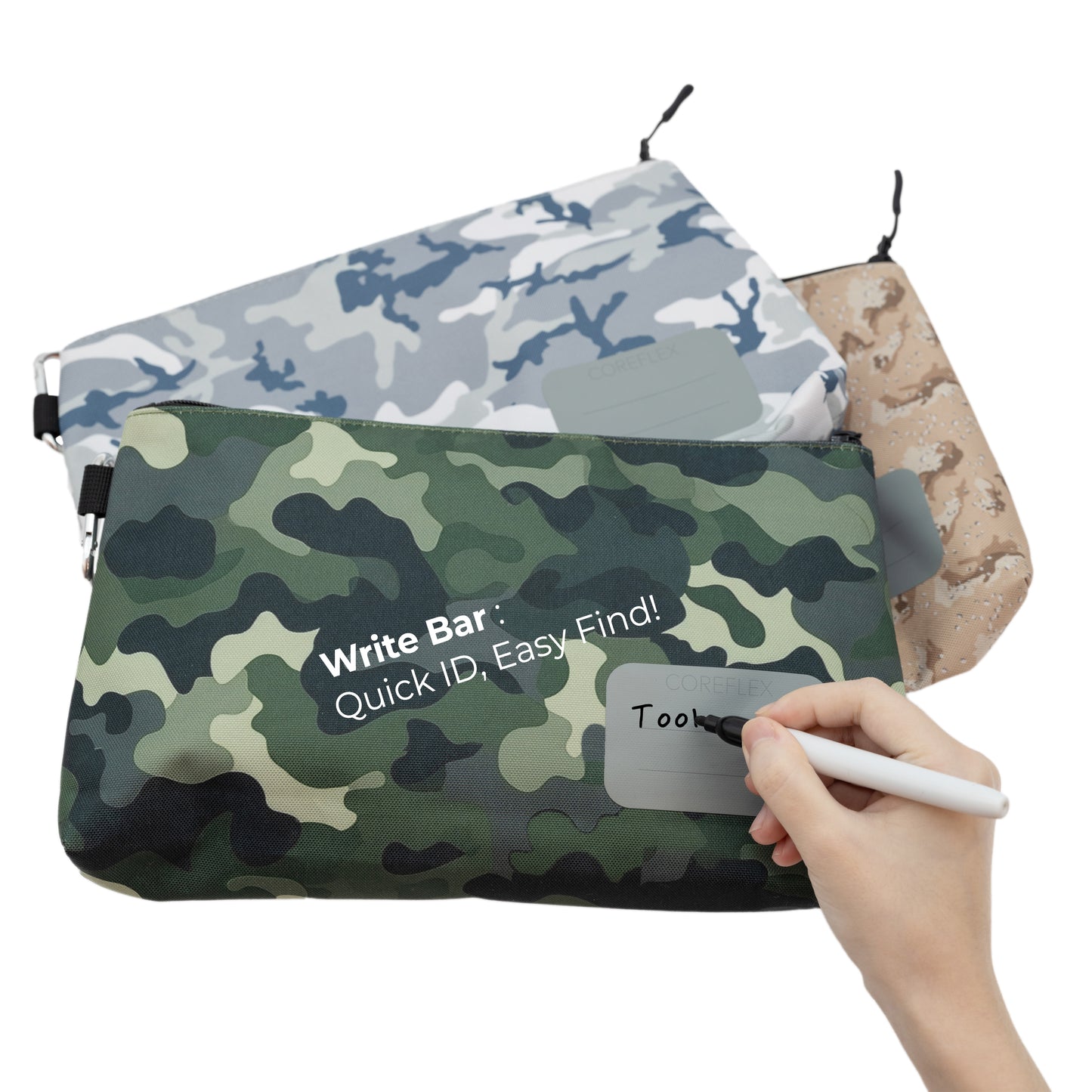 Coreflex 3pack Camouflage premium Tool Pouch Zipper Bag, Multipurpose Storage pouch.