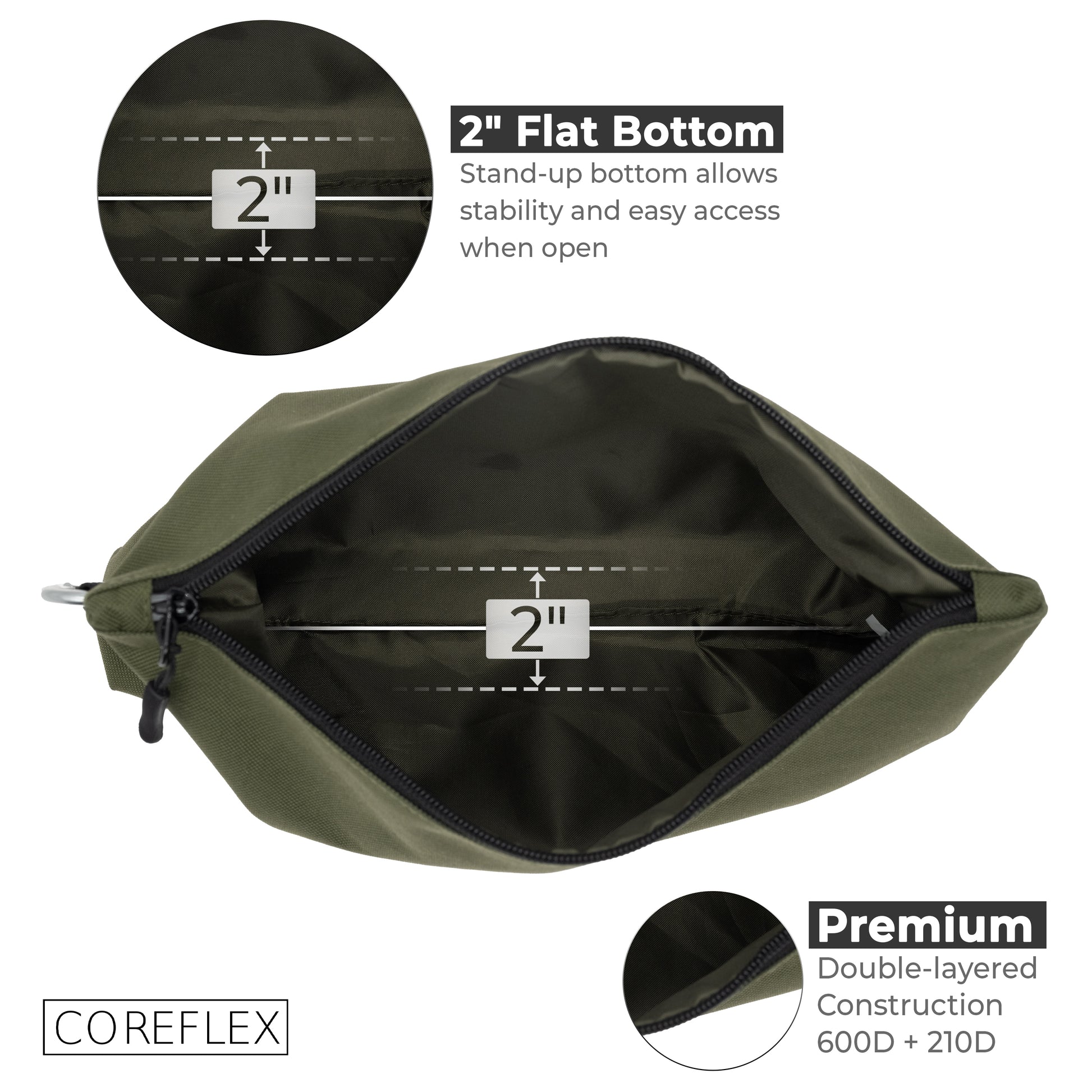 Coreflex 3pack premium Tool Pouch Zipper Bag, Multipurpose Storage